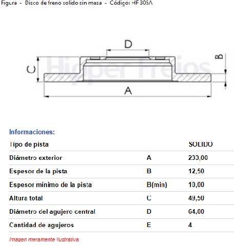 discos freno hf forsa ii (s)