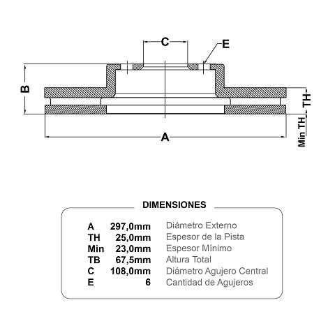 discf (d)(v)(6h)(297) hilux 2 7 vvti 4x4