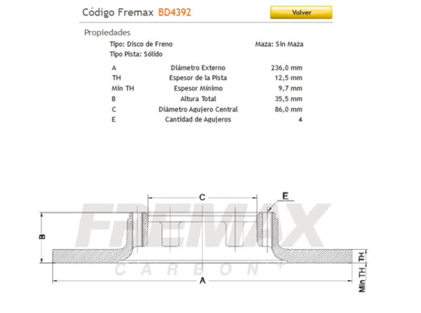 discos fremax chevrolet(d)(s)(4h)(236) spark matiz