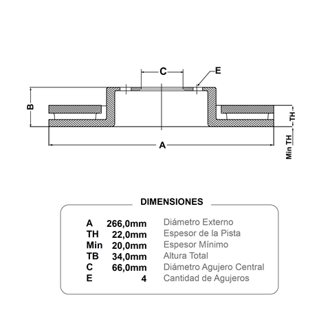 discos fremax (d)(v)(4h)(266) c2 c3 c5 xsara peug 206 1 6 1 8 diesel 307 c elysee mavetaxi 207 hdi 301 (19 ) 4249fmx