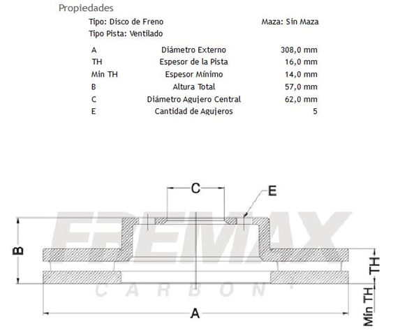 discos fremax (p) (v) (5h) (308 mm) g vitara sz
