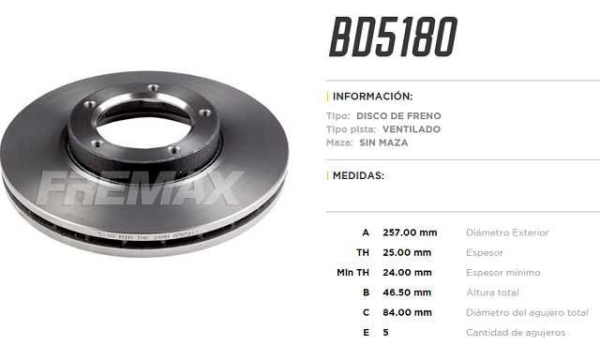 discf (d)(v)(5h)(257) hilux 4x2