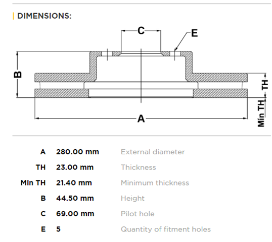 discos fremax (d)(v)(5h)(280) elantra 2012 kia cerato lx sonet