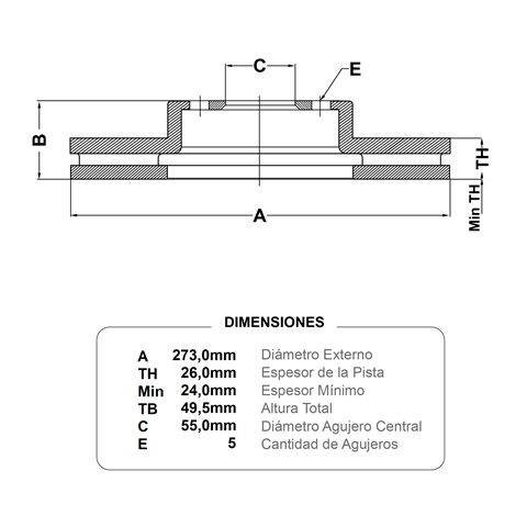 discos fremax (d)(v)(5h)(273) corolla (08 )