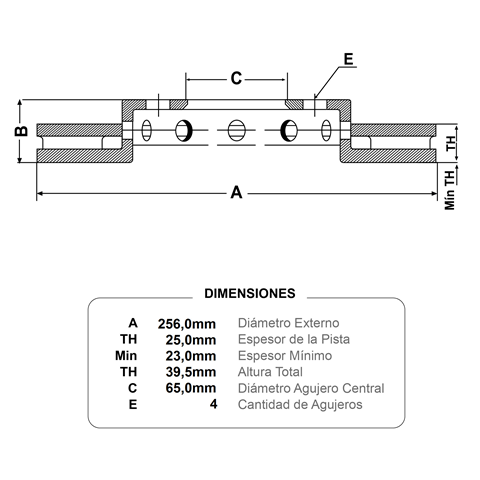 discos fremax (d)(v)(4h)(256) polo 1 6 16v