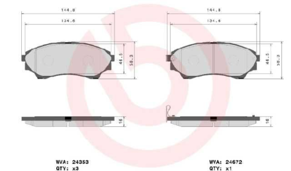 past. freno brembo (d) ranger (12 15) b2600 (04 ) bt 50 4x4 ( 16) d1574 8784