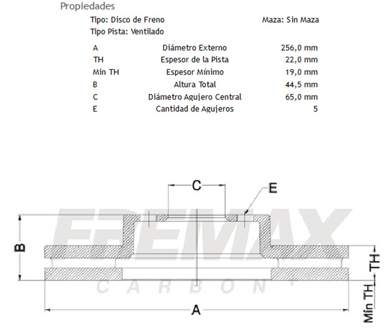 discos fremax (d)(v)(5h)(256) polo 1 6 (18 ) virtus (18 )