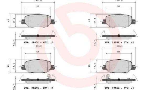 past. freno brembo (p) crv (17 20) d2037 9268