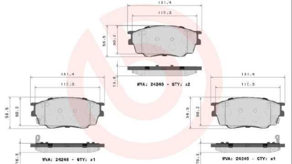 past. freno brembo (d) mazda 6 (2003) zotye z300 z500 d1188 8307, d1642 8869