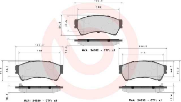 past. freno brembo (d) fusion (06 09) mazda 6 (11 13) d1164 8277, d1192 8277, d1192 8521