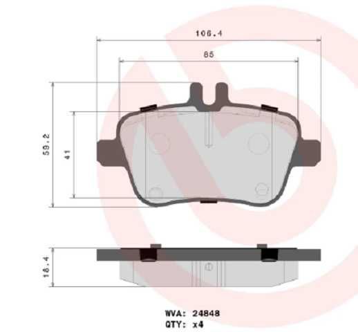 past. freno brembo (p) mb w176 clase a w245 w246 clase b c117 cla x15 d1646