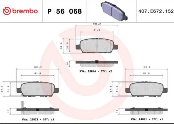 past. freno brembo (p) grand vitara sz altima maxima murano qashqai d905
