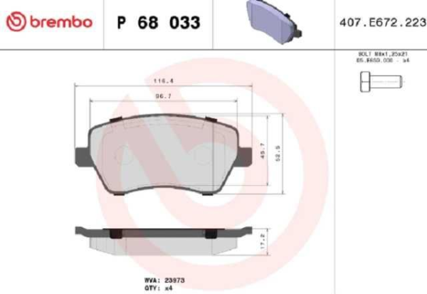 past. freno brembo (d) duster 1.6 d1435
