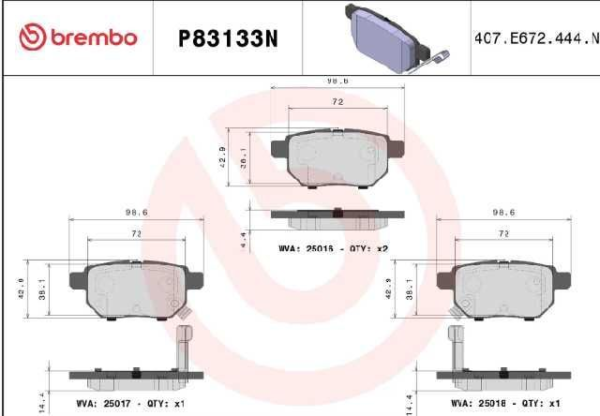 past. freno brembo (p) s cross vitara (22 23) d2007 9237 corolla