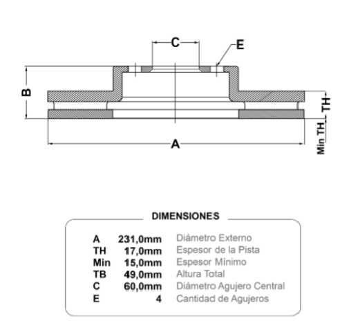 discos fremax (d)(v)(4h)(231) ideal alto