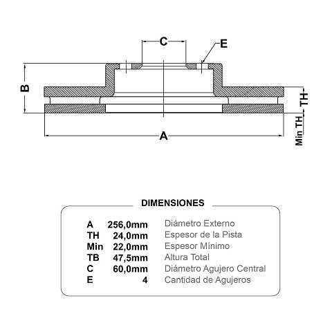 discos fremax (d)(v)(4h)(256) optra vivant tacuma