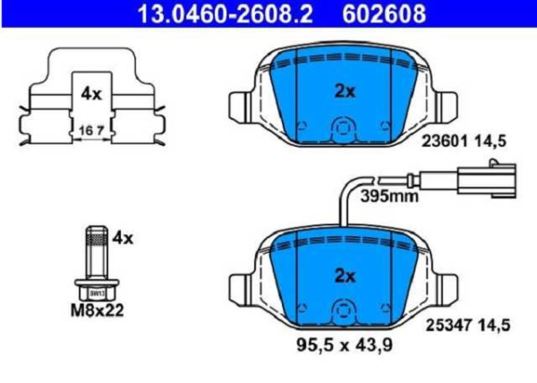 past. freno ate (p) fiat 500 (13 22) con sensor