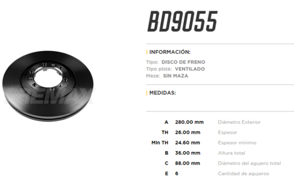 discos fremax (d)(v)(6h)(280) wingle 5 / rodeo
