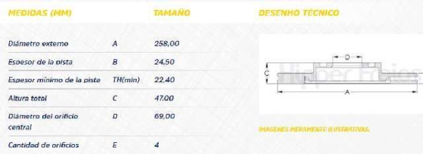 discos freno hf kia cerato 1.6 06 12 hyundai elantra 2.0 03 04 (v d) 4h