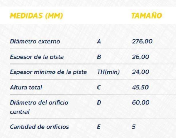 discos freno hf chevrolet cruze 1.8 11 16 cruze 1.4 turbo 17 19 (v d) 276mm bd 1559