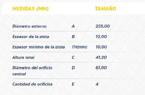 discos freno hf 259 mm renault logan 1.4 8v sandero 1.6 8v 07 15 (s d)