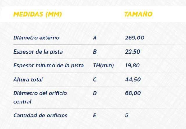 discos freno hf 269 mm renault duster 1.6 13 20 (v d) bd4009