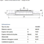 discos freno hf hyundai accent 1.6 14 24 kia stonic 1.0 hybrid 21 24 (s p)
