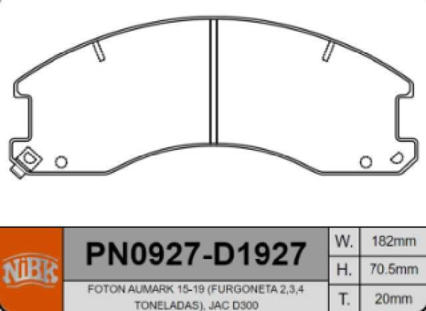 past freno brake pack jac 1040 aumark 