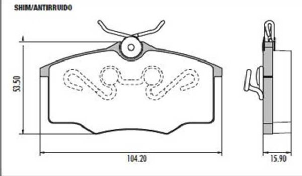 past. freno ls chev corsa 1.6 volks gol 