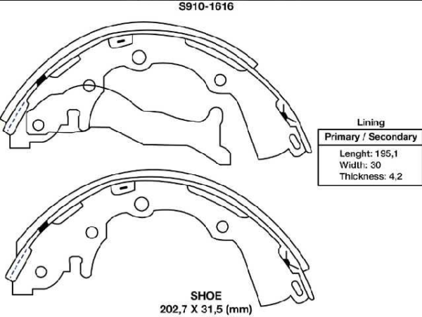 zapata freno xtender kia rio xcite 