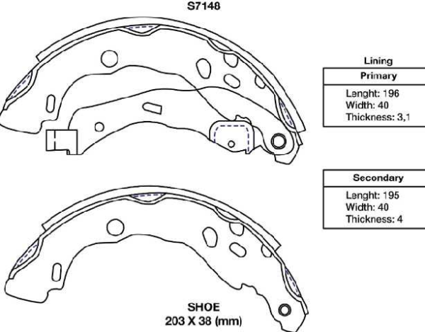 zapata freno xtender clio logan symbol sistema bosch