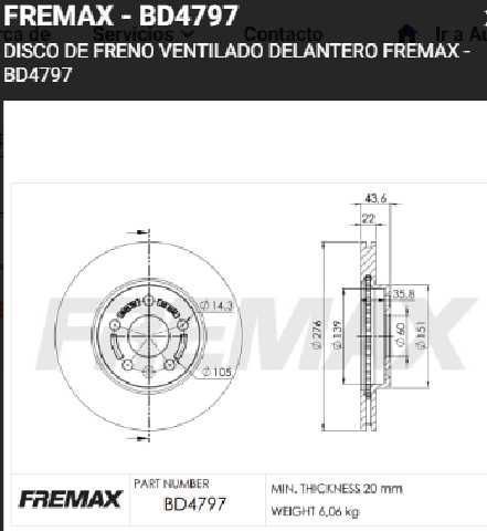 DISCOS FRENO FREMAX CAVALLER 276MM 5H (17-23)