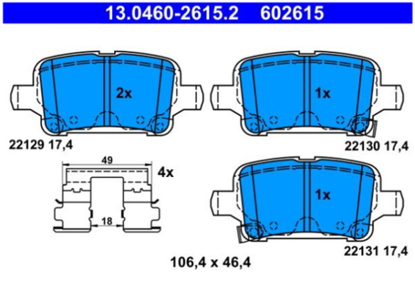 past. freno ate (p) chevrolet cruze turbo 1.5 equinox