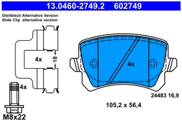 past. freno ate (p) audi q3 ( 15) vw passat cc tiguan (14 16) haval h6 coupe