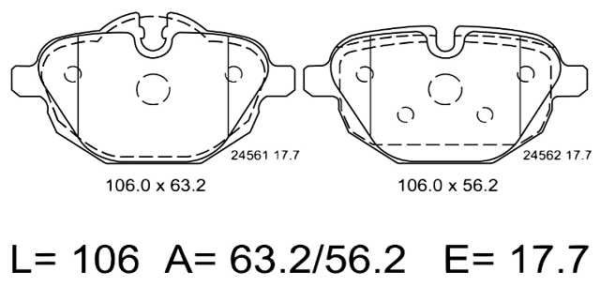 past. freno ate (p) bmw f10 f11 f25 f26 serie 5 x3 x4