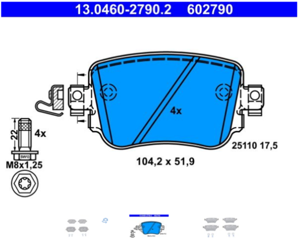 past. freno ate (p) audi a1 (10 18) q3 (14 18) vw golf vii