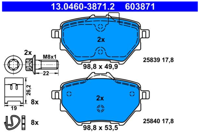 past. freno ate (p) peugeot rifter 308 3008 (16 ) d2090 9325 past. freno ate (p) peugeot rifter 308 3008 (16 ) d2090 9325