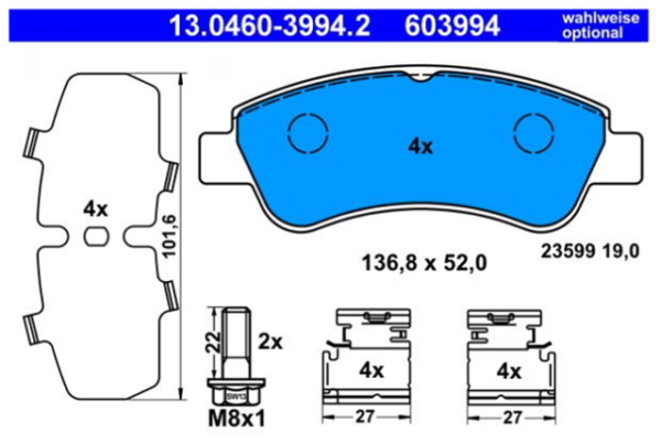 past. freno ate (d) c2(02 ) peugeot 206 1.6 207 301 (19 ) 07 208 (15 ) 2008 (13 ) c elysee mavetaxi c3