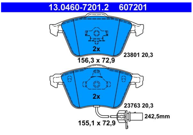past. freno ate (d) audi a4 2.0 1.8 tdi a6 2.0 tdi (07 )