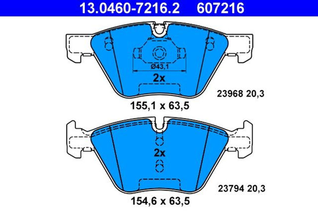past. freno ate bmw (d) e81 e82 e87 e90 serie 1 serie 3