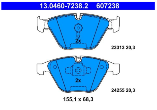 past. freno ate bmw (d) e90 e91 e92 e93 e84 e89 x1 xdrive