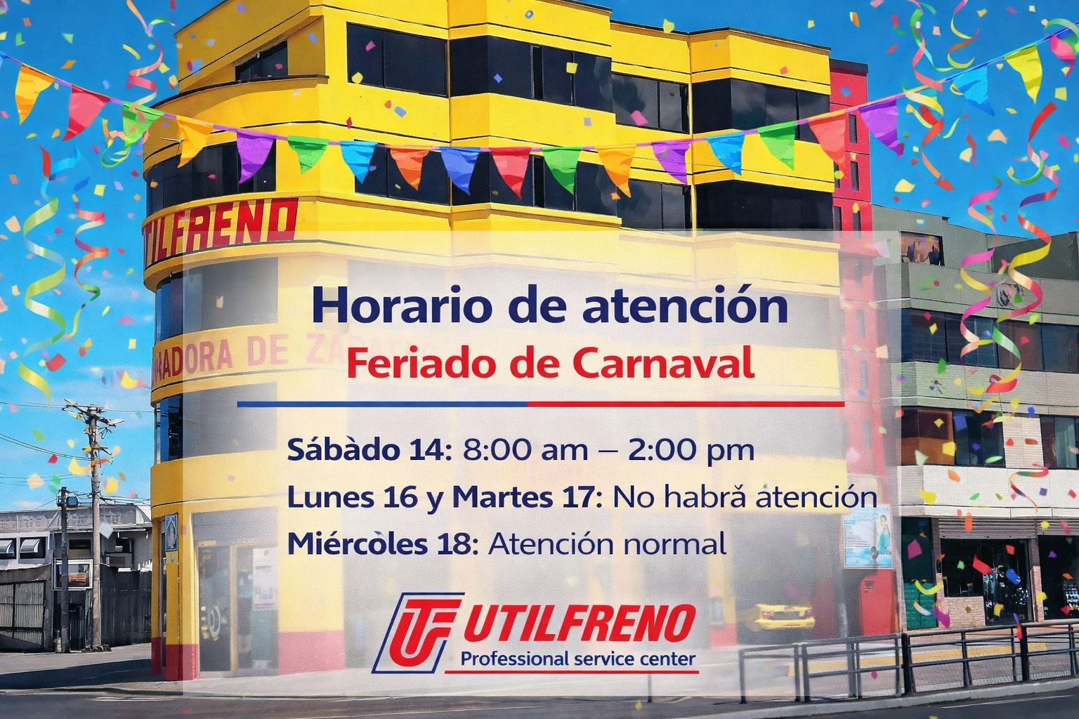 Planifica tu visita durante el feriado de Carnaval 🚗🎉