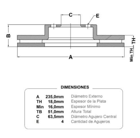 DISCOS FREMAX (D)(V)(4H)(235) ATOS (01-)