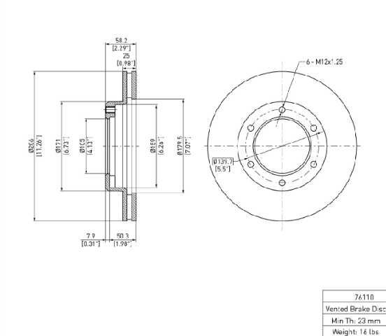 Discos D toyota land cruiser 90 286mm thmin 23mm