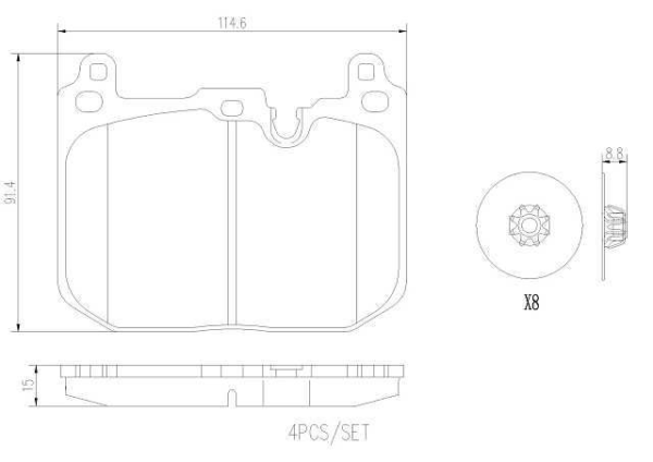PAST. FRENO BREMBO (D) COOPER D S ONE JHON WORKS (15-19) D1875