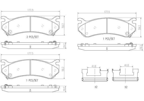 PAST. FRENO BREMBO (D) AVALANCHE (02-06) SILVERADO (99-02) TAHOE (01- D785