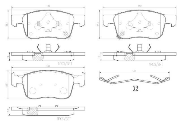 PAST. FRENO BREMBO (D) SAIL 1.5 (16-)