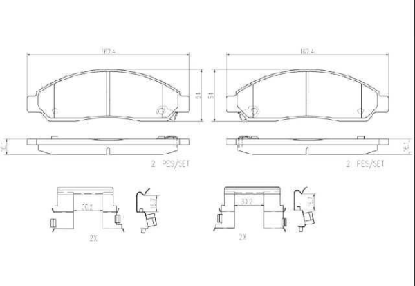 PAST. FRENO BREMBO (D) DMAX (-08) HAVAL H5 H3 WINGLE (17) D1039 7943