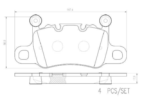 PAST. FRENO BREMBO (P) CAYENNE 3.0 HIBRIDO (17-23) 911 3.8 TURBO (13-