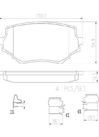 PAST. FRENO BREMBO (D) GRAND VITARA 5P XL7 D680 7559